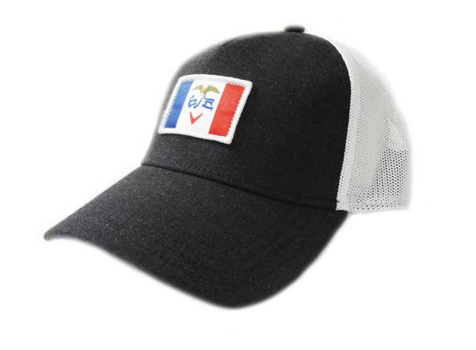 NEW Callaway Golf Iowa Trucker Black/White Adjustable Snapback Golf Hat/Cap