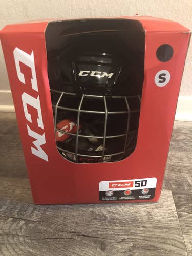 Black New Small CCM 50 Combo Helmet