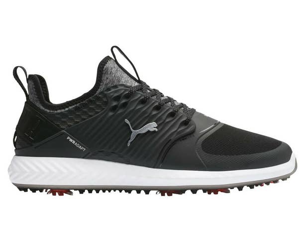 NEW Puma Ignite PWRAdapt Caged Black/Puma Silver Golf Shoes Mens Size 9
