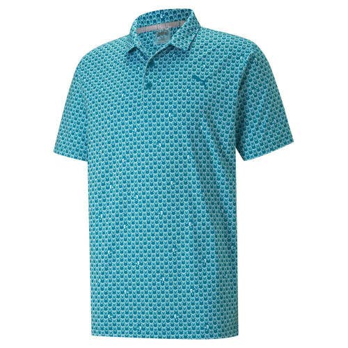 NEW Puma MATTR Roar Blue Glow Golf Polo/Shirt Mens Medium (M)