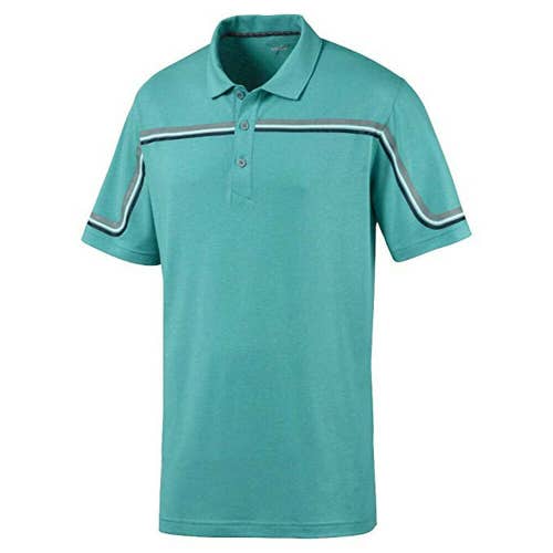 NEW Puma Looping Polo Blue Turquoise/Heather Golf Polo/Shirt Men's XXL