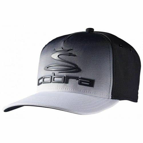 NEW Cobra Tour Fade Fitted S/M Black/White Hat/Cap