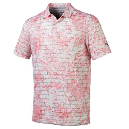 NEW Puma Cloudspun Aerate Peach/High Rise Golf Polo/Shirt Men's Medium (M)