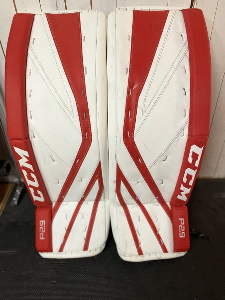 Red Used Senior 33" CCM Premier P2.9 Goalie Leg Pads