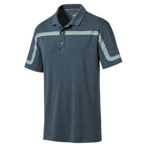 NEW Puma Looping Polo Gibraltar Sea/Heather Golf Polo/Shirt Men's Extra Large XL