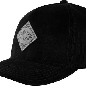NEW Callaway Golf Corduroy Black Adjustable Hat/Cap