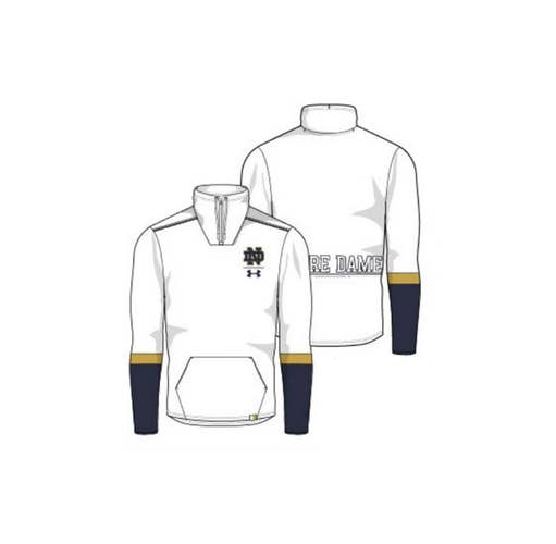NEW Under Armour 2019 Sideline Knit ¼ Zip White Notre Dame Mens Medium Pullover