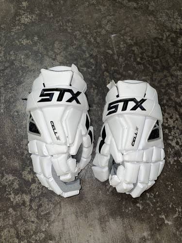 White New Player's STX Cell IV Lacrosse Gloves 13"