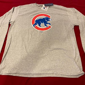 MLB Kris Bryant Chicago Cubs Fanatics Branded Backer Long Sleeve T-Shirt - Gray XXL * NEW NWT