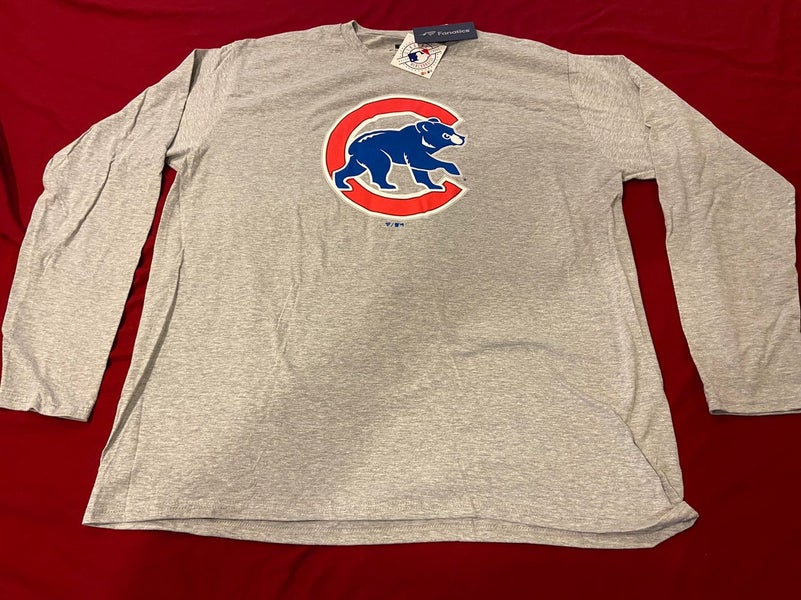 vtg Majestic Chicago Cubs Men T Shirt Large Gray Authentic