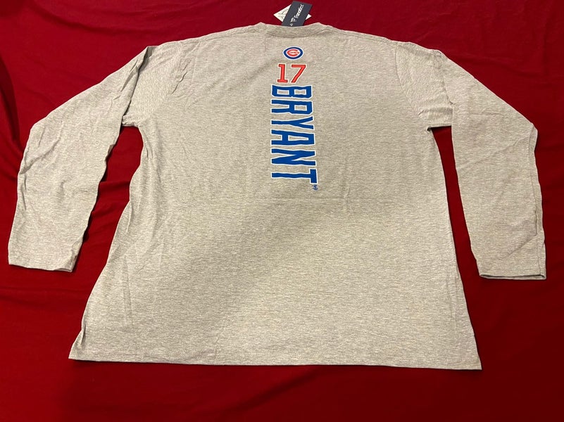 MLB Kris Bryant Chicago Cubs Fanatics Branded Backer Long Sleeve T-Shirt -  Gray XXL * NEW NWT