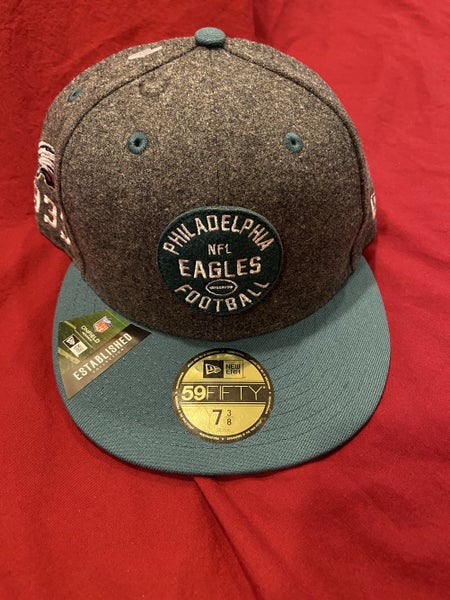 NFL Philadelphia Eagles Green Fitted New Era 59Fifty Men's Cap Hat Sz 7 3/8