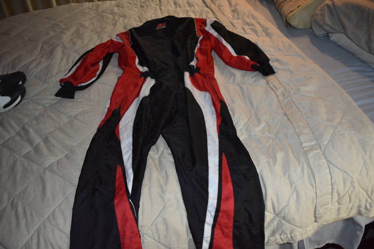 K1 Race Gear Level 2 Karting Suit, Black/Red/White, Medium (52)