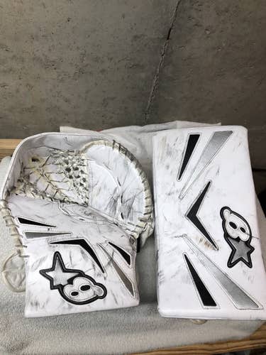 Brian’s White Used Regular Netzero Intermediate Glove And Blocker