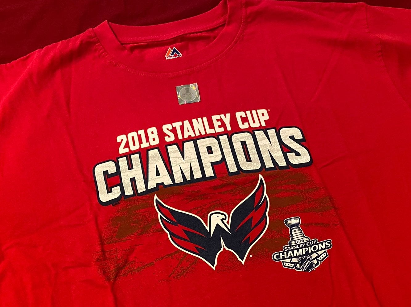 Men's Fanatics Branded Red Washington Capitals 2018 Stanley Cup Champions  Jersey Roster T-Shirt