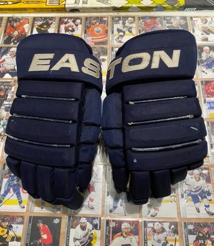 Navy Used Senior Easton 14" EQ Pro Hockey Gloves