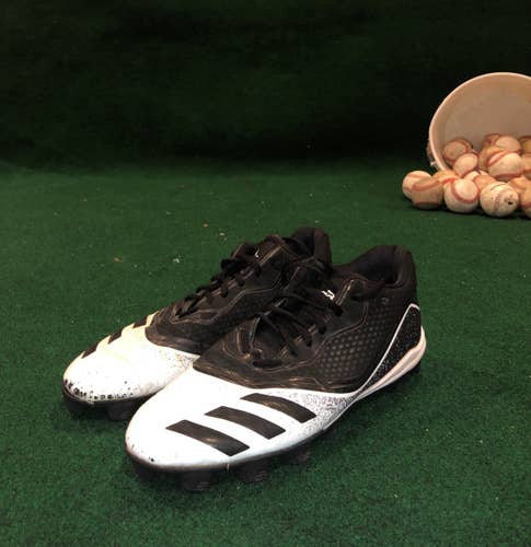 Black Used Molded Baseball Cleats Adidas Icon V