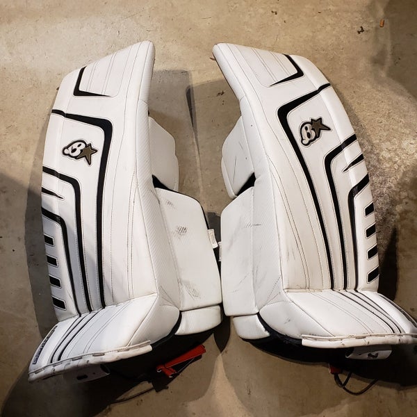 White & Black Used Intermediate 30 +1" Brian's Optik 9.0 Goalie Leg Pads