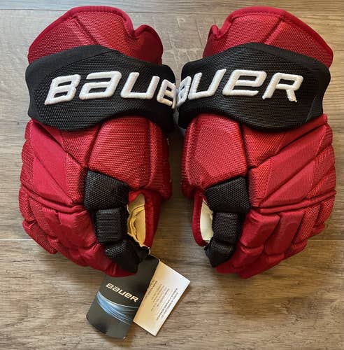 NEW Carolina Hurricanes Senior Bauer Vapor 1X Pro Lite Gloves 14" Pro Stock Sami Vatanen