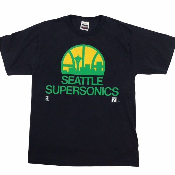 Vintage Seattle Sonics All Over Print Single Stitch T-Shirt - L