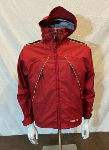Kelty Hooded Waterproof Technical Shell Jacket w/Fully Taped Seams Red Men's XS