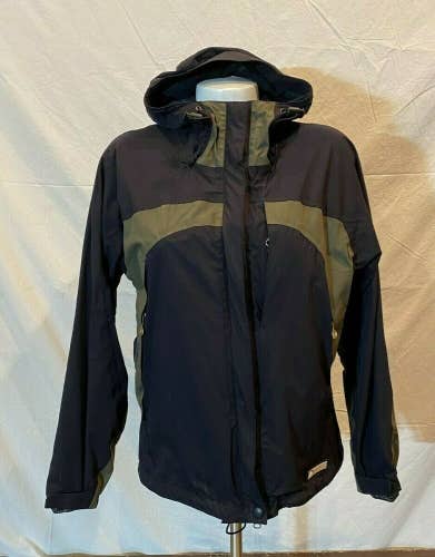 REI Black & Green Hooded Lightweight Technical Shell Jacket Men's Size Medium