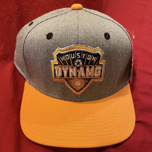 MLS Houston Dynamo adidas Two-Tone Structured Adjustable Hat - Gray/Orange * NEW NWT