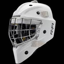 White Senior New Warrior RF1 Pro Goalie Mask Pro Stock