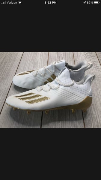 Adidas Adizero cleats white gold size 12.5