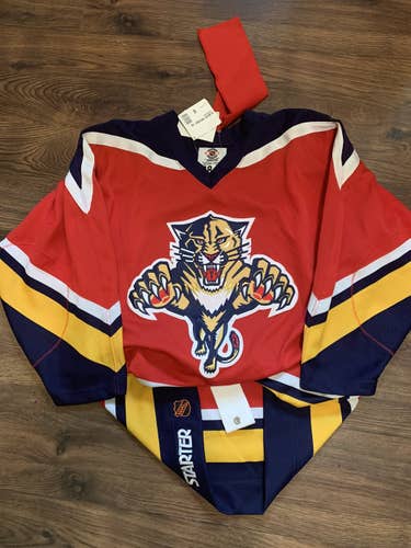 NWT FLORIDA PANTHERS Authentic STARTER NHL HOCKEY JERSEY Red 48