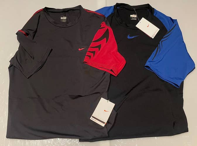 Brand New Two (2) Nike Compression Hockey T-shirt With Grip - XL