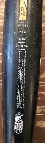 Used Easton S1 28/16 YB15S1 USSSA Composite Baseball Bat Black/Orange