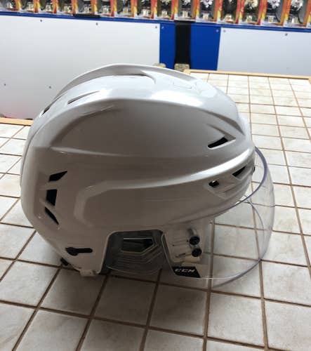 White Used Small CCM Resistance Helmet Pro Stock