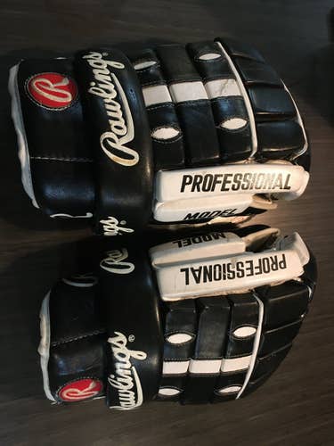 Super Rare Vintage Pittsburgh/Bruins  All Leather Rawlings Professional 999 Model Gloves 15"