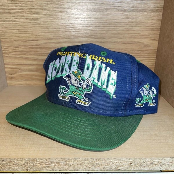 Vintage Notre Dame Fighting Irish Snapback Hat Big Embroidered