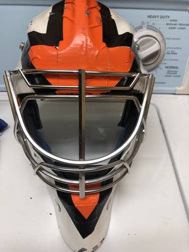 White Used Bauer NME 8 Goalie Mask