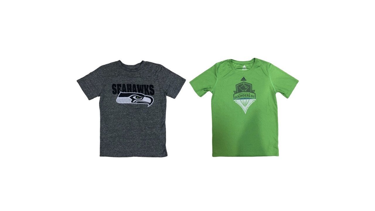 Adidas Seattle Sports Youth T-Shirt Bundle (Seahawks + Sounders)