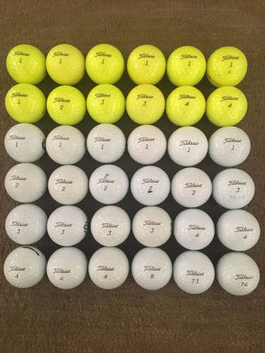 White Used Titleist 36 Pack (3 Dozen) Pro V1 Balls