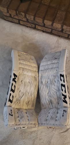 White Used Senior 34" +1 CCM Extreme Flex E4.5 Goalie Leg Pads
