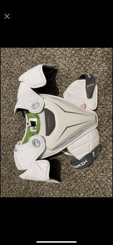 Maverick lacrosse chest protector/pad with EKG shield