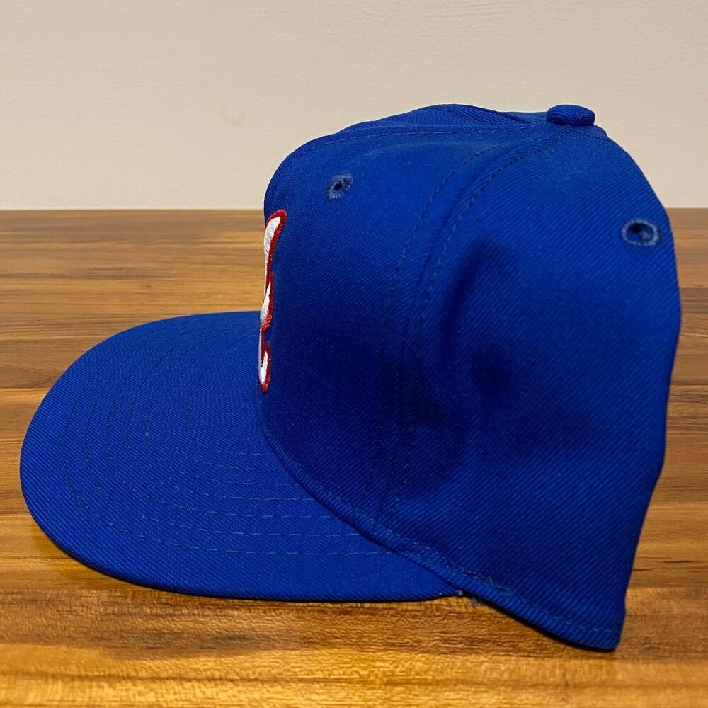 Atlanta Braves Hat Baseball Cap Fitted 7 5/8 New Era Blue Vintage MLB Retro  Wool