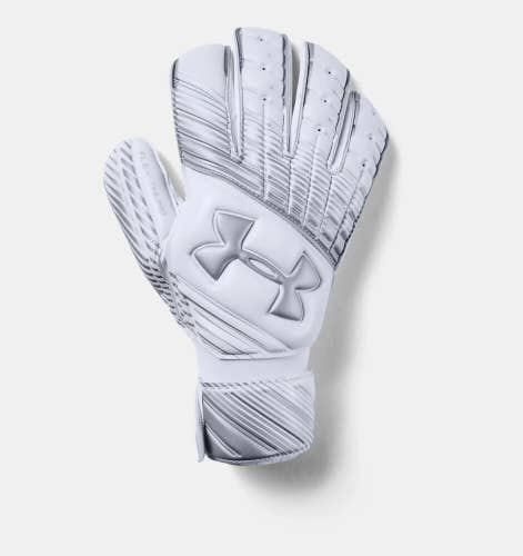 Under Armour Mens UA Magnetico Premier Keeper Gloves 1305519-102 White & Silver