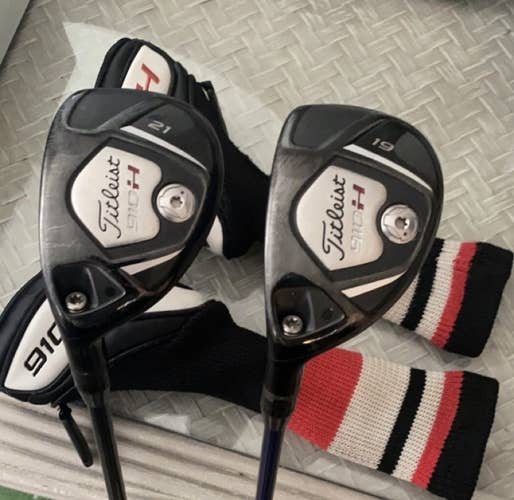Men's LH Titleist 910H 3 & 4 Hybrid (Adj Heads) Stiff Flex With HC