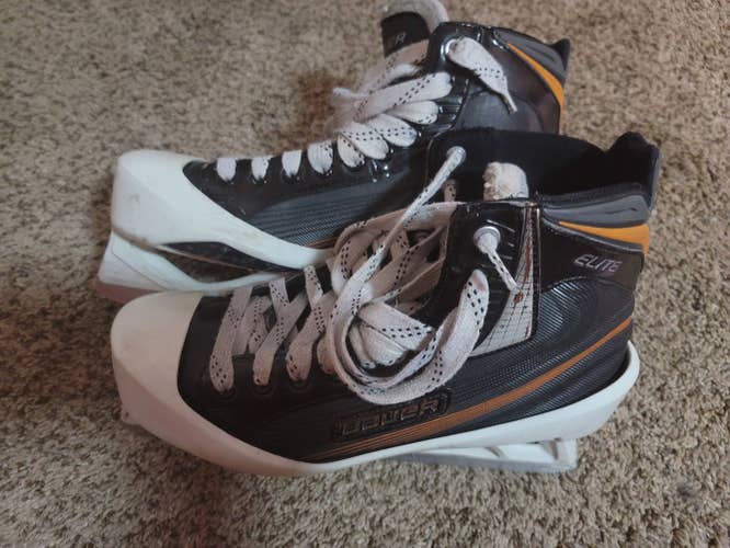 Senior Used Bauer Elite Goalie Skates Regular Width Size 10.5