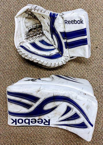 White Senior Used Reebok L9 Full Right Glove and Blocker