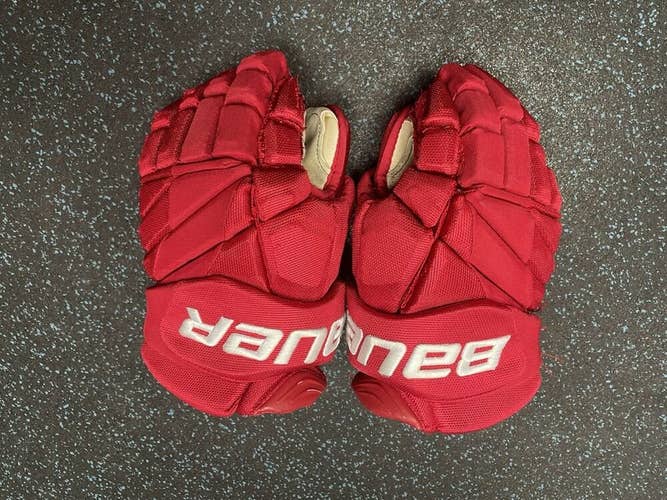 Bauer 1X Pro Lite Pro stock Detroit Red Wings gloves 14" Game used worn