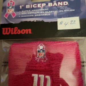 Wilson Football 1" Bicep Band NFL BCA Logo Breast Cancer Awareness Pink 2-pack