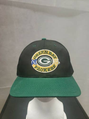 Vintage Green Bay Packers Annco Black Snapback Hat