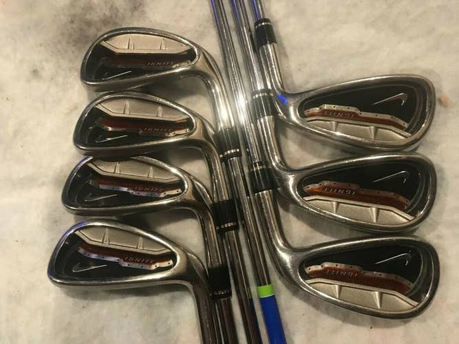 Nike Ignite Irons 4-PW True Temper Steel Shafts Uniflex Steel *Good*