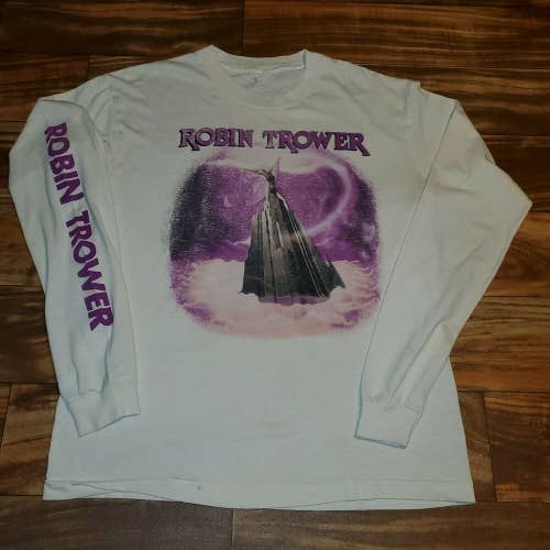 Vintage Rare Robin Trower Guitarist Passion Tour 1987 Long Sleeve Shirt Size Med